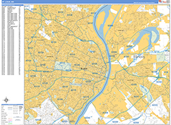 St. Louis Wall Map Basic Style 2026